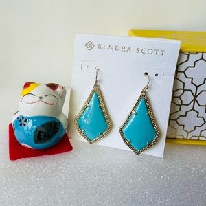 Kendra Scott Alex Turquoise earrings in gold color